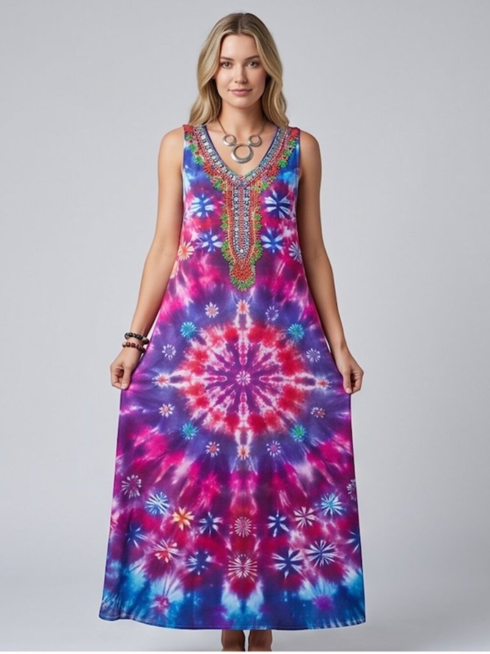 LAST ONE ๐ฅ Boho Tie Dye Maxi Dress - Picture 3 of 9